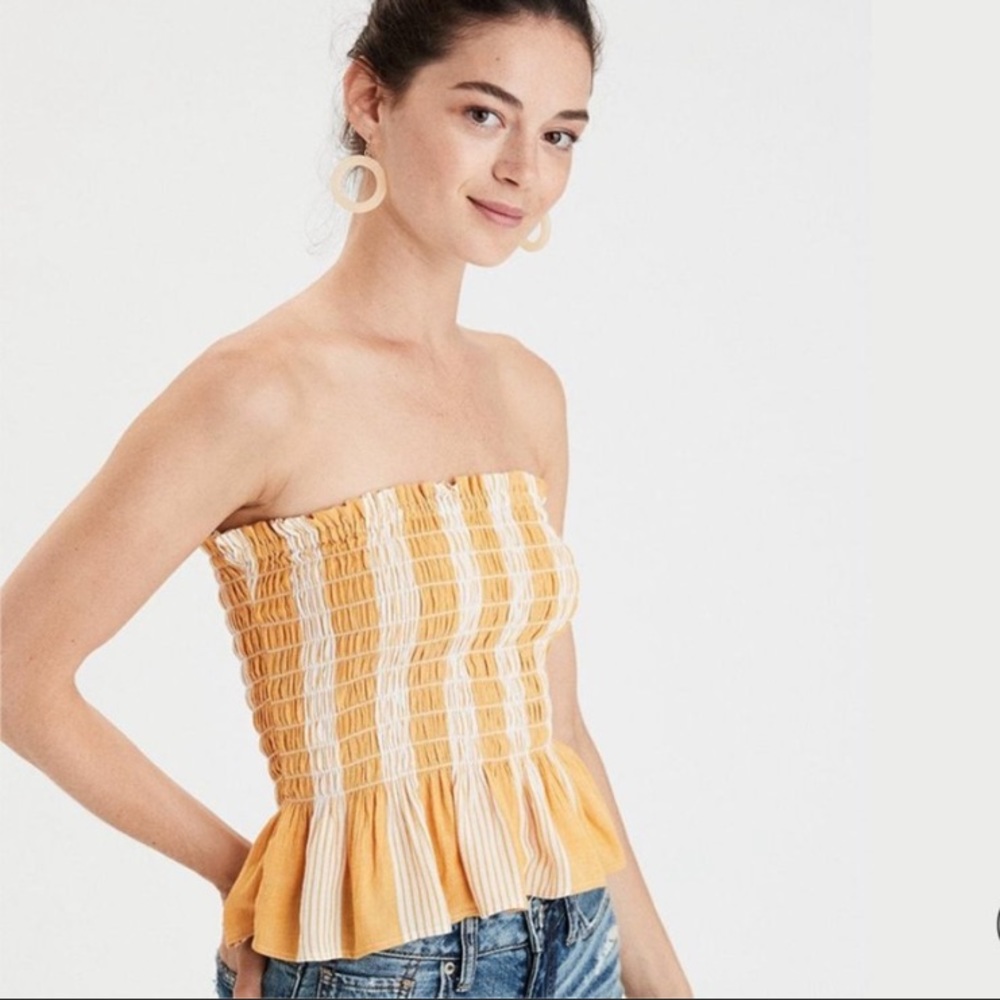 American Eagle Smocked Tube Top